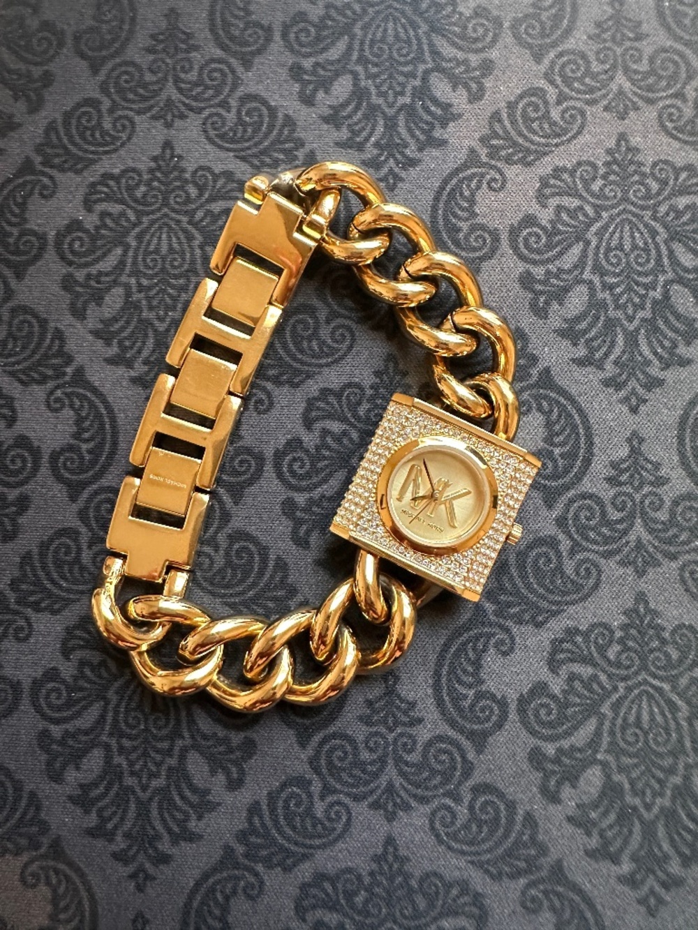 Michael Kors MK4711 Mini Lock Pavé Gold Chain Watch